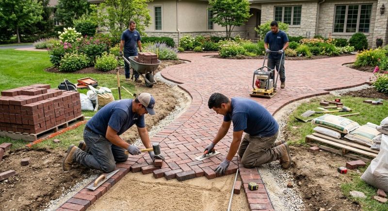 Brick Hardscape Installation in Boston, MA