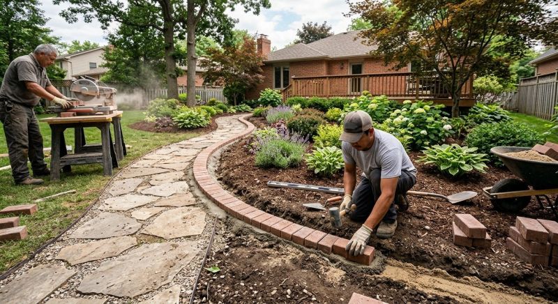 Brick Landscaping Installation in Worcester, MA