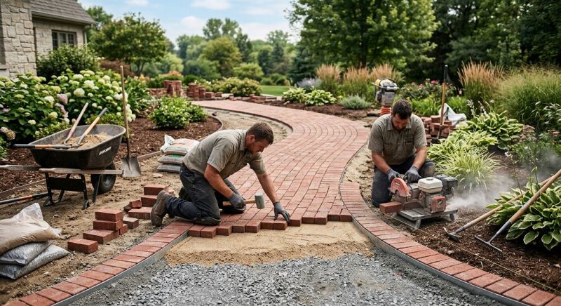 Brick Landscaping Installation in Boston, MA