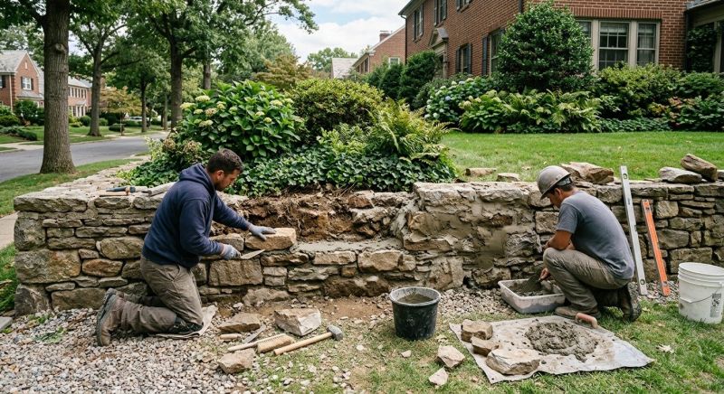 Brick Retaining Wall Repair in Cleveland, OH