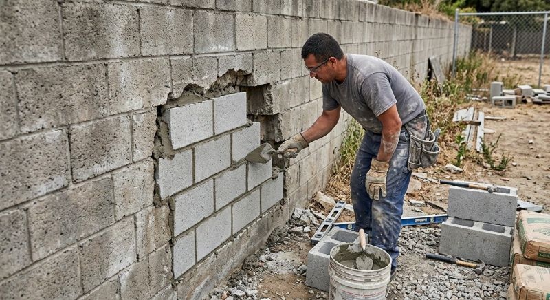 Cinder Block Wall Repair in Cleveland, OH
