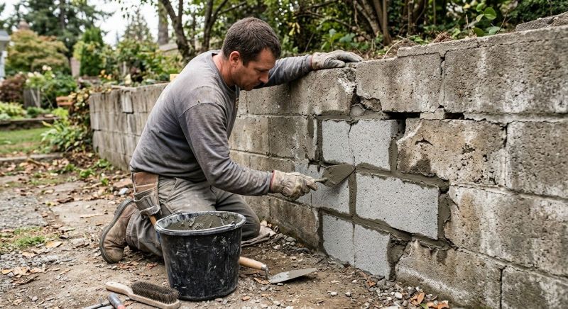 Concrete Block Wall Repair in Cleveland, OH